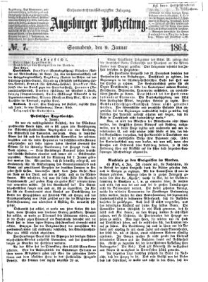 Augsburger Postzeitung Samstag 9. Januar 1864