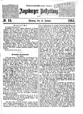 Augsburger Postzeitung Montag 18. Januar 1864