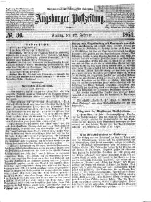 Augsburger Postzeitung Freitag 12. Februar 1864