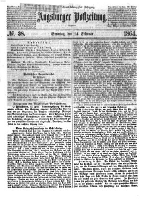 Augsburger Postzeitung Sonntag 14. Februar 1864