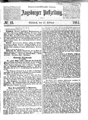 Augsburger Postzeitung Mittwoch 17. Februar 1864