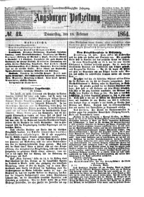 Augsburger Postzeitung Donnerstag 18. Februar 1864