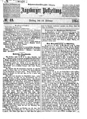 Augsburger Postzeitung Freitag 19. Februar 1864