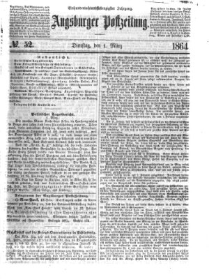 Augsburger Postzeitung Dienstag 1. März 1864