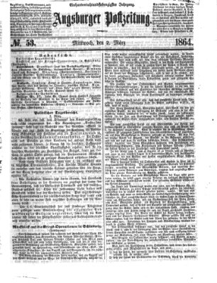 Augsburger Postzeitung Mittwoch 2. März 1864