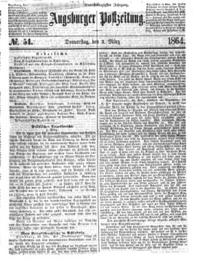 Augsburger Postzeitung Donnerstag 3. März 1864