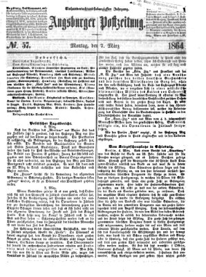 Augsburger Postzeitung Montag 7. März 1864