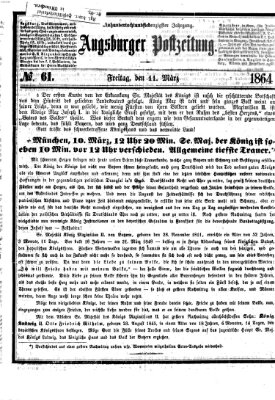 Augsburger Postzeitung Freitag 11. März 1864