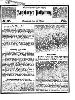 Augsburger Postzeitung Samstag 19. März 1864