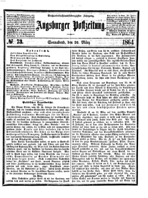 Augsburger Postzeitung Samstag 26. März 1864