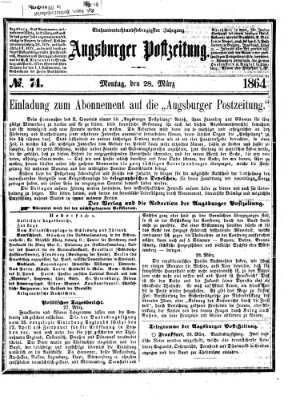 Augsburger Postzeitung Montag 28. März 1864