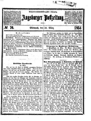 Augsburger Postzeitung Mittwoch 30. März 1864