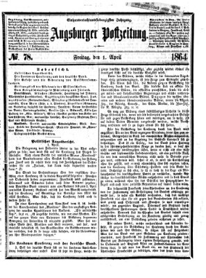 Augsburger Postzeitung Freitag 1. April 1864