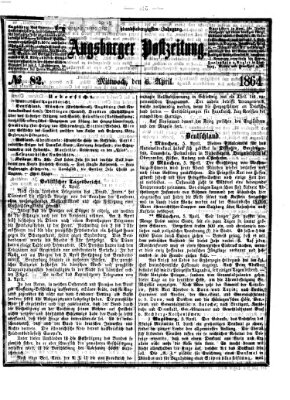 Augsburger Postzeitung Mittwoch 6. April 1864