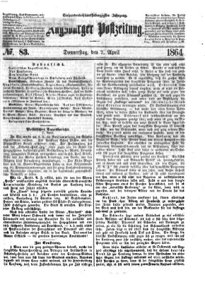 Augsburger Postzeitung Donnerstag 7. April 1864