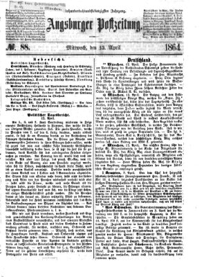 Augsburger Postzeitung Mittwoch 13. April 1864