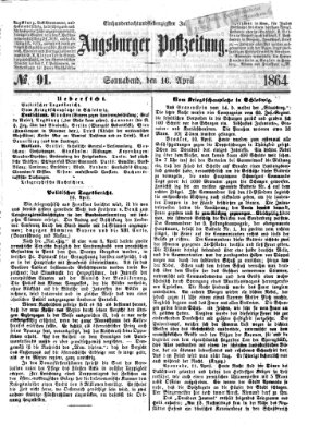 Augsburger Postzeitung Samstag 16. April 1864