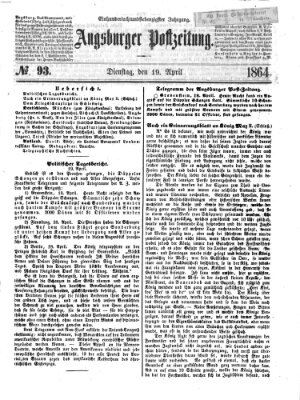 Augsburger Postzeitung Dienstag 19. April 1864