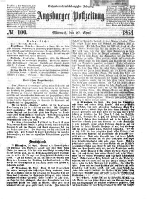 Augsburger Postzeitung Mittwoch 27. April 1864