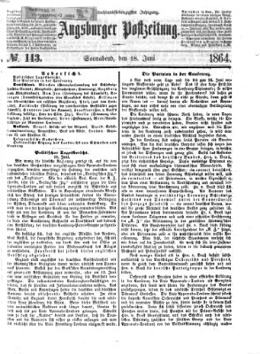 Augsburger Postzeitung Samstag 18. Juni 1864