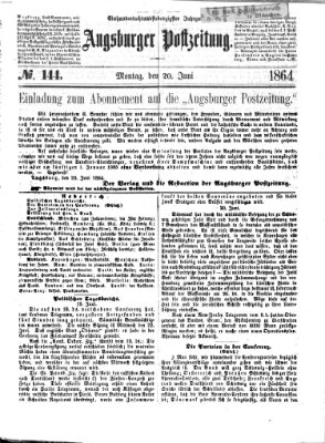 Augsburger Postzeitung Montag 20. Juni 1864