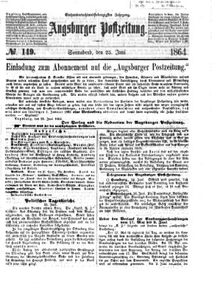 Augsburger Postzeitung Samstag 25. Juni 1864