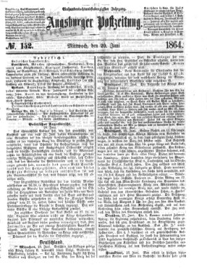 Augsburger Postzeitung Mittwoch 29. Juni 1864