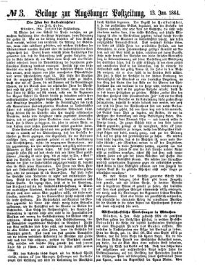 Augsburger Postzeitung Mittwoch 13. Januar 1864