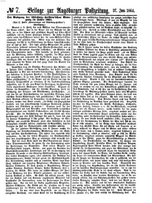 Augsburger Postzeitung Mittwoch 27. Januar 1864