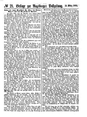 Augsburger Postzeitung Samstag 19. März 1864