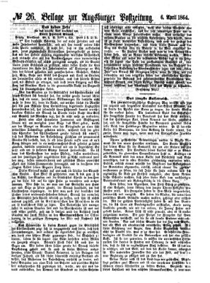 Augsburger Postzeitung Mittwoch 6. April 1864