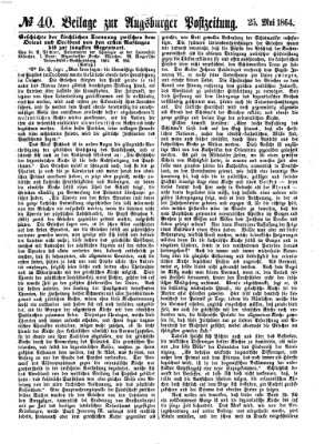 Augsburger Postzeitung Mittwoch 25. Mai 1864