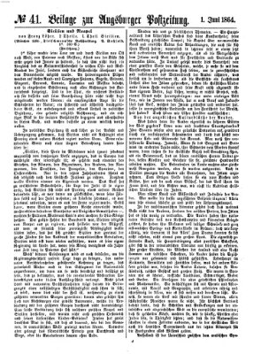 Augsburger Postzeitung Mittwoch 1. Juni 1864