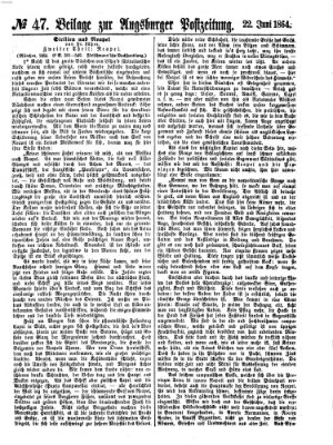 Augsburger Postzeitung Mittwoch 22. Juni 1864