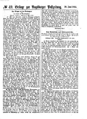 Augsburger Postzeitung Mittwoch 29. Juni 1864