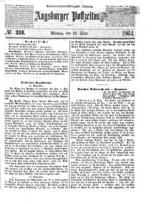 Augsburger Postzeitung Montag 12. September 1864