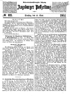 Augsburger Postzeitung Dienstag 13. September 1864