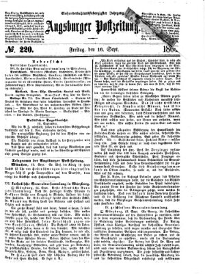 Augsburger Postzeitung Freitag 16. September 1864