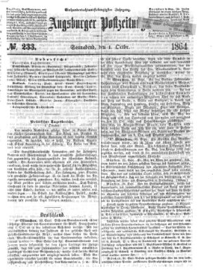 Augsburger Postzeitung Samstag 1. Oktober 1864