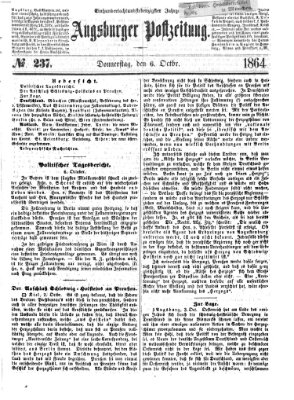 Augsburger Postzeitung Donnerstag 6. Oktober 1864