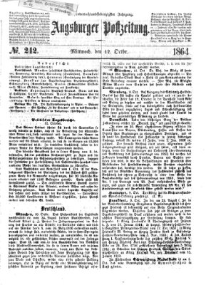 Augsburger Postzeitung Mittwoch 12. Oktober 1864