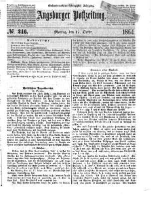 Augsburger Postzeitung Montag 17. Oktober 1864