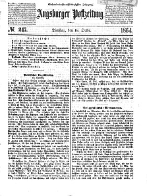 Augsburger Postzeitung Dienstag 18. Oktober 1864