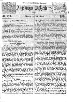 Augsburger Postzeitung Montag 14. November 1864