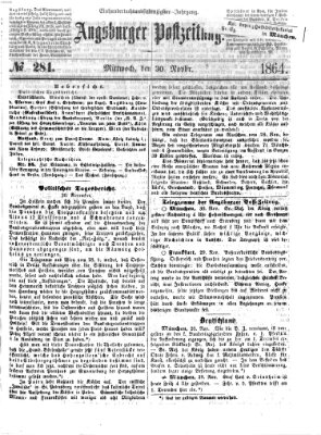 Augsburger Postzeitung Mittwoch 30. November 1864