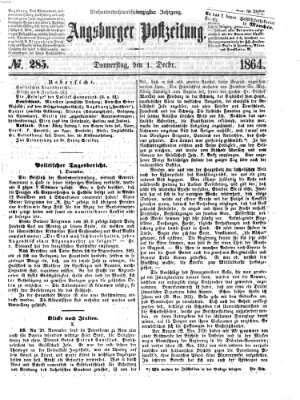 Augsburger Postzeitung Donnerstag 1. Dezember 1864