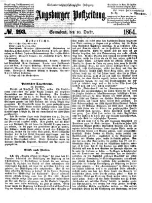 Augsburger Postzeitung Samstag 10. Dezember 1864