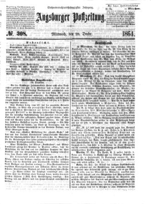 Augsburger Postzeitung Mittwoch 28. Dezember 1864