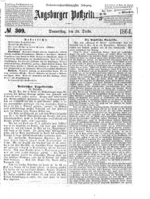 Augsburger Postzeitung Donnerstag 29. Dezember 1864