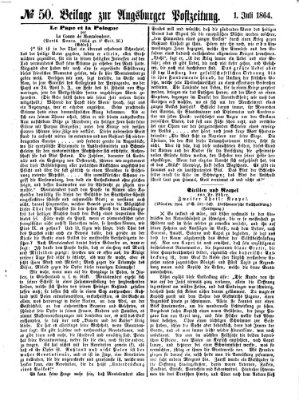 Augsburger Postzeitung Freitag 1. Juli 1864